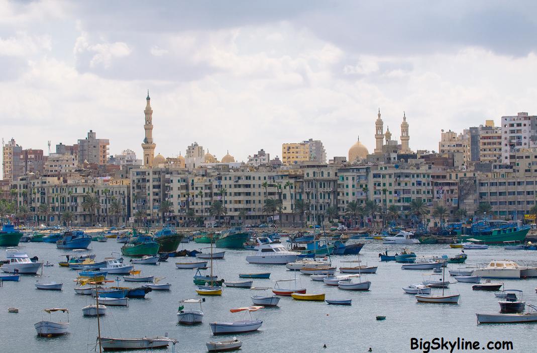 Alexandria Harbor Egypt African Skyline