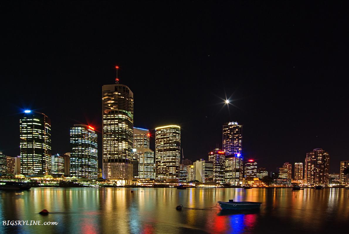 Digital photo of the Brisbane City skyline at night