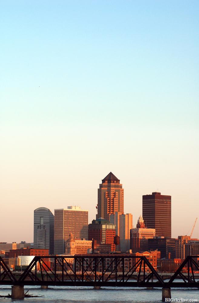 Des Moines skyline in Iowa