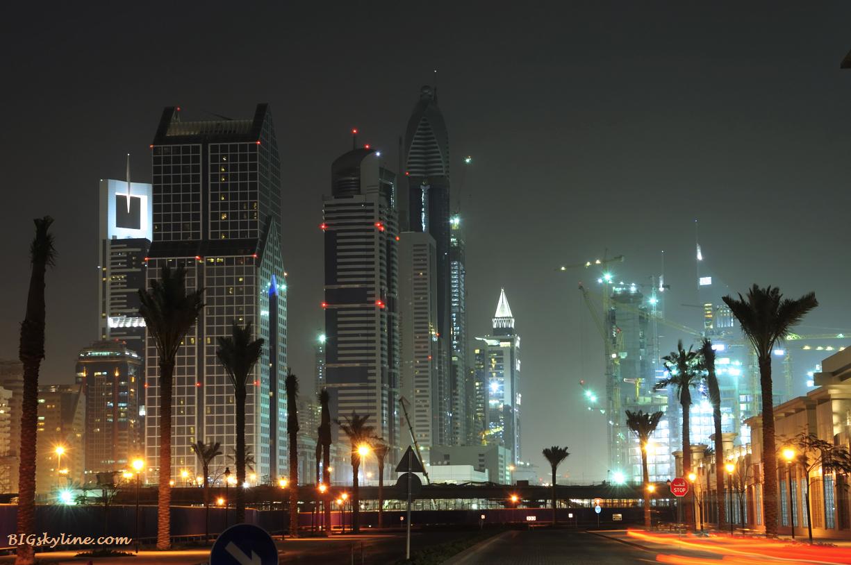 Dubai`s skyline at night