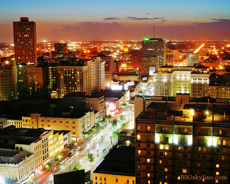 Skyline photo of New Orleans in Louisiana