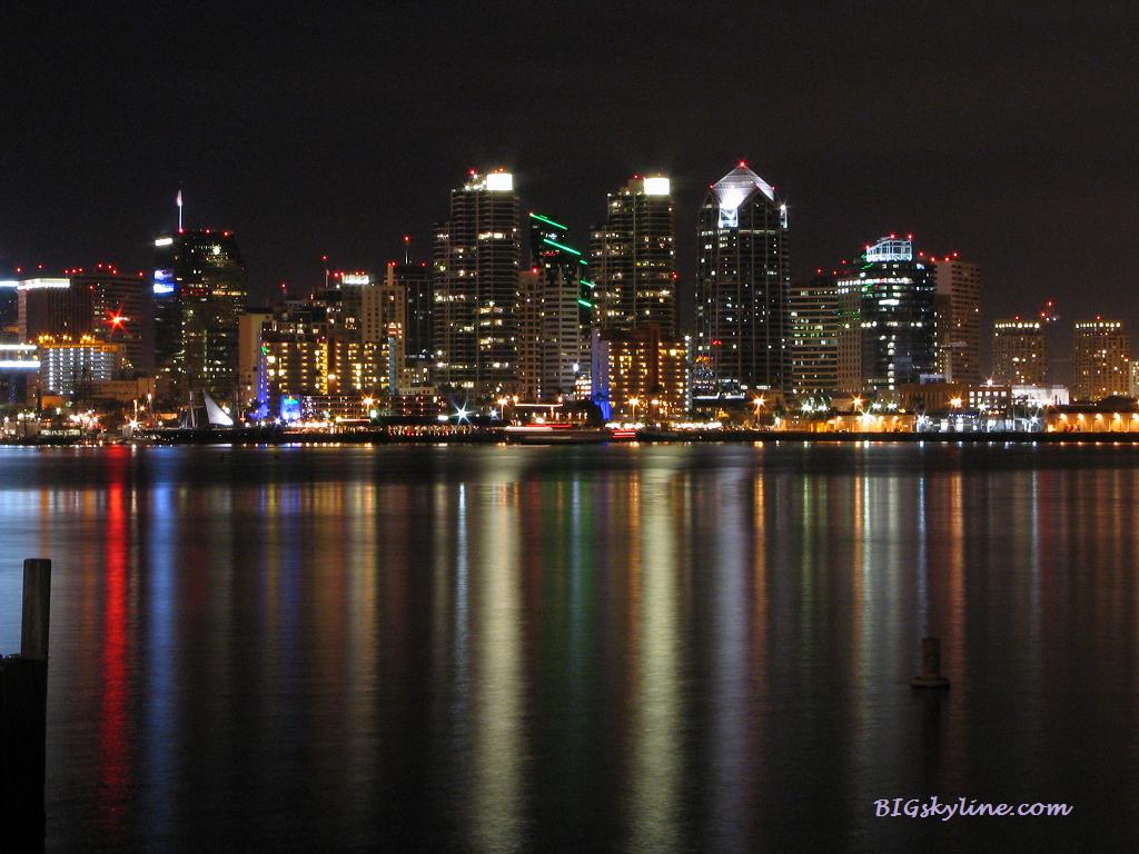 City skyline picture of San Diego, California at night