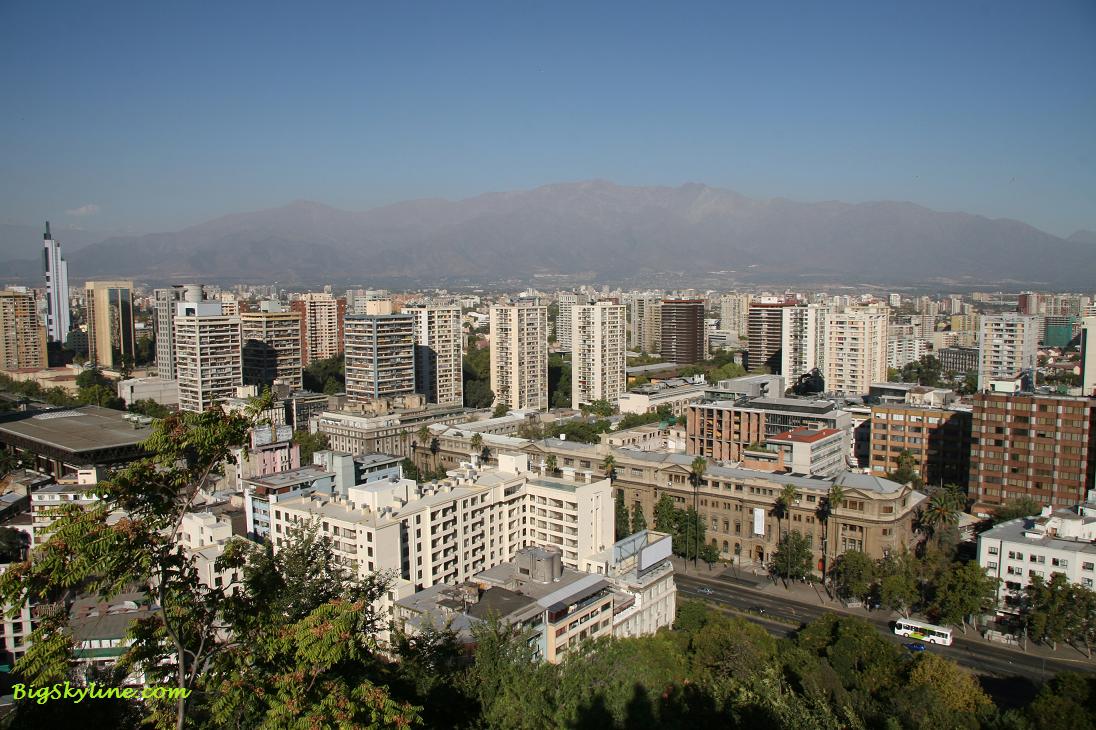 City skyline of Santiago, Chile in South America