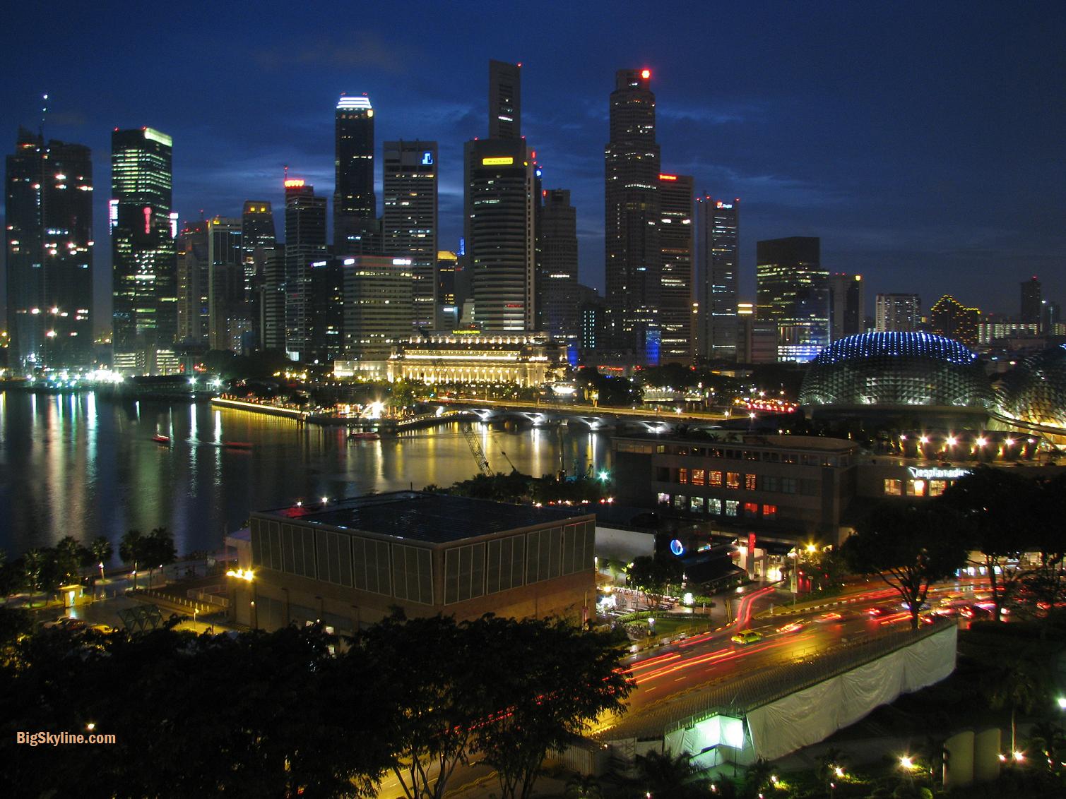 Photo of Skyline of Singapore at Night